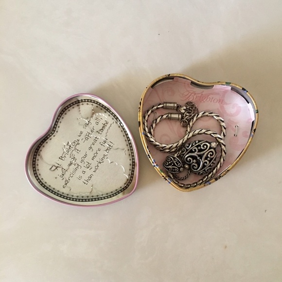 VTG Brighton silver heart filigree necklace - Picture 12 of 13